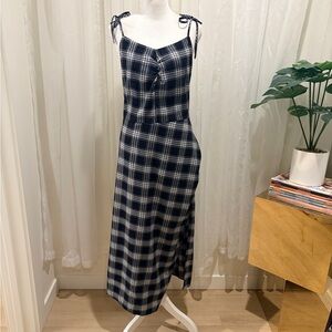 Dolls Kill Lovely U-Dear Black and White Plaid Ruched Midi Dress size XL
